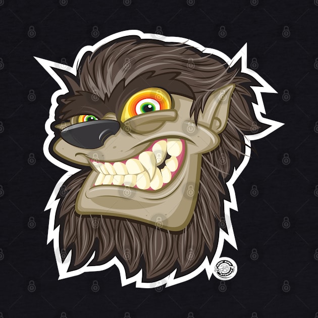 Halloween Wolfman Head Shot Smiling by Goin Ape Studios